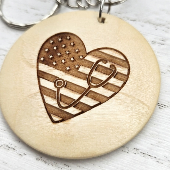 Keychain Wristlet with Laser Engraved Pendant - EMS - Picture 2 of 8